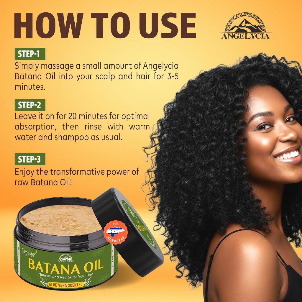 Angelycia Organic Batana Oil, Hair Growth & Scalp Stimulator Aloe Vera Scent (16, Ounces)