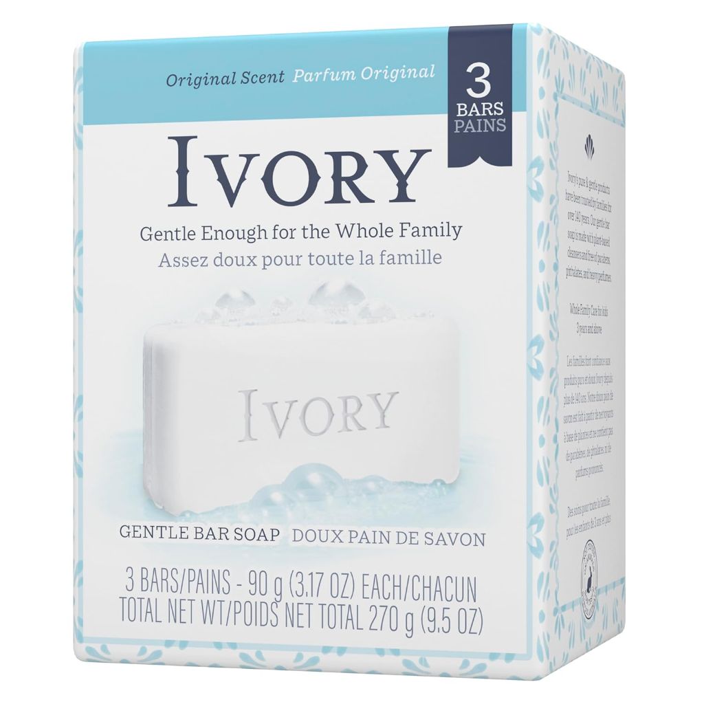 Ivory Simply Ivory Bath Bar for Unisex, 3 Count
