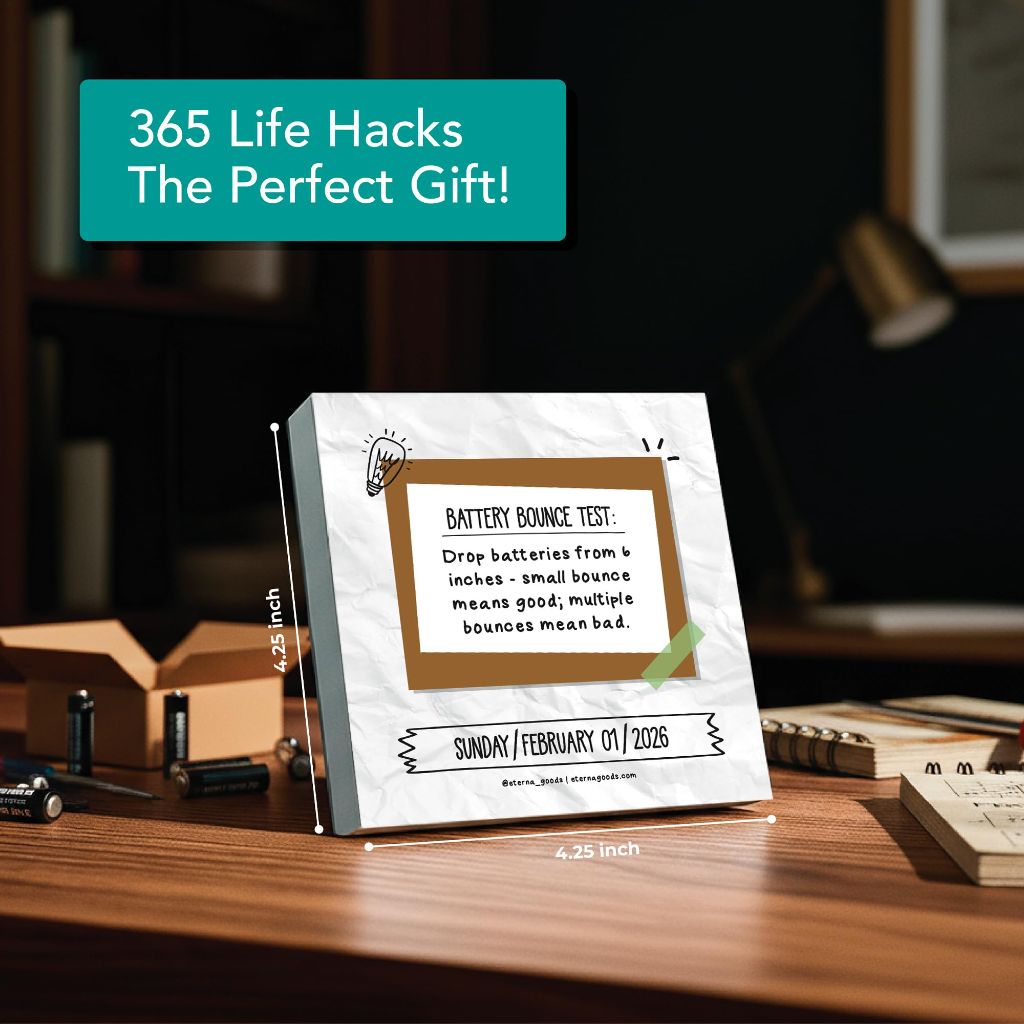 2026 Daily Life Hacks Desktop Calendar | Day To Day Tear Off Calendar with 365 Interesting Hacks