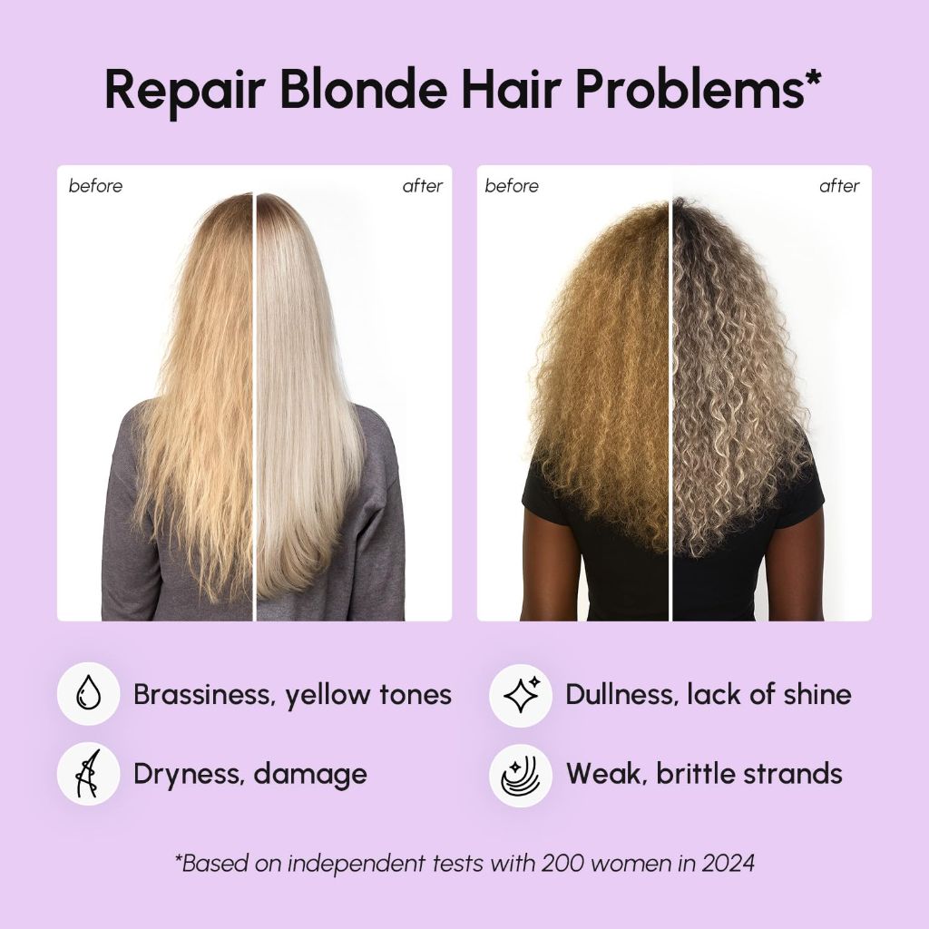 MAREE Deep Conditioning Purple Hair Mask for Blonde Hair – Purple Toner for Brassy, Bleached, Silver, or Color Treated Hair