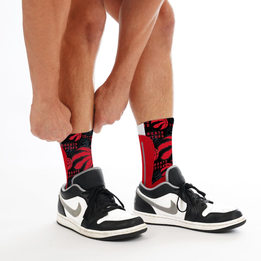 For Bare Feet NBA TORONTO RAPTORS Montage Crew Sock - Youth size