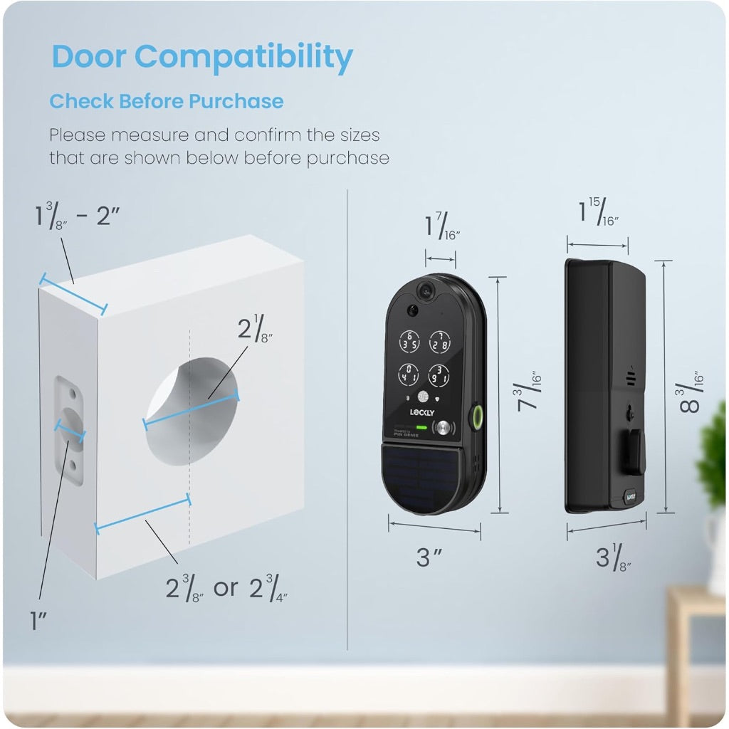 Lockly Vision Elite Video Smart Lock with Camera, Smart Wi-Fi Deadbolt for Front Door