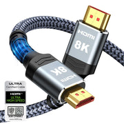 Highwings - Certified Ultra High Speed HDMI Cable 8K 10K 4K 48Gbps 6.6FT/2M,  Braided Cord