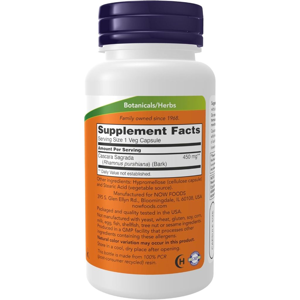 Now Foods Cascara Sagrada 450 mg - 100 Caps