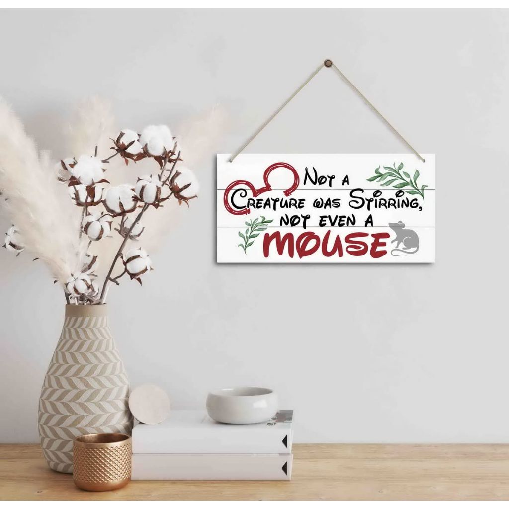 Christmas Door Sign Decor, Not a Creature was Stirring, not Even a Mouse