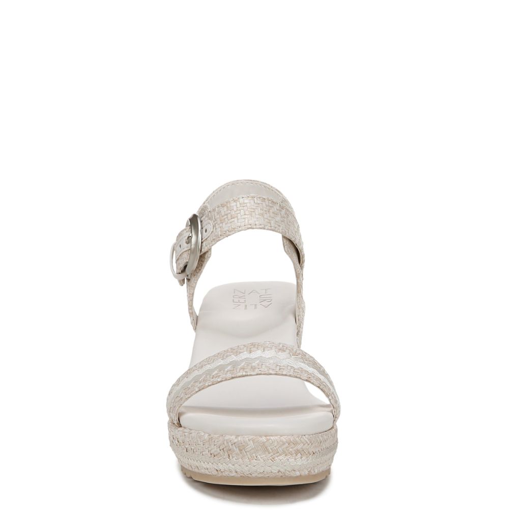 Naturalizer Womens Stella Wedge Sandal, Eggshell - size 12