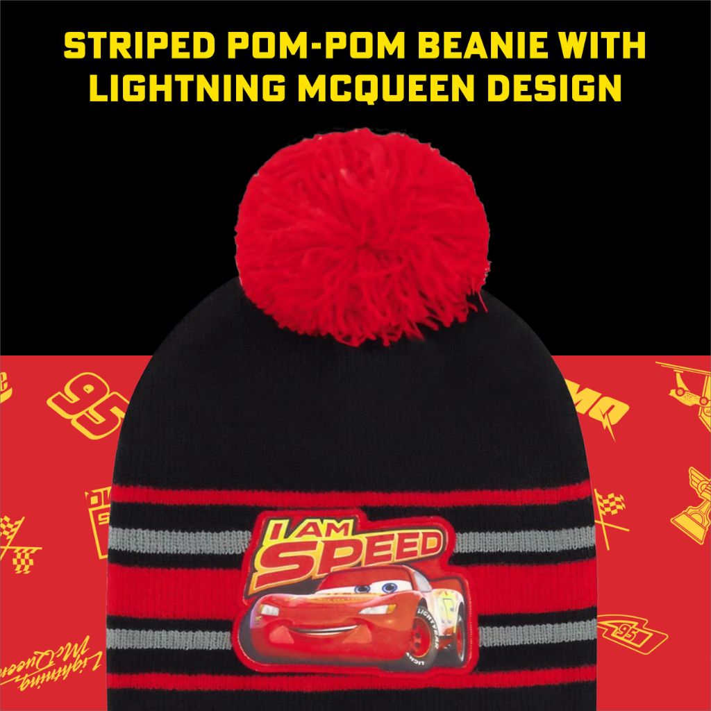 Disney Boys Toddler Winter Hat, Scarf & Mittens Set 2-4 Or Cars Lightning McQueen Hat, Scarves & Kids Gloves Sets 4-7