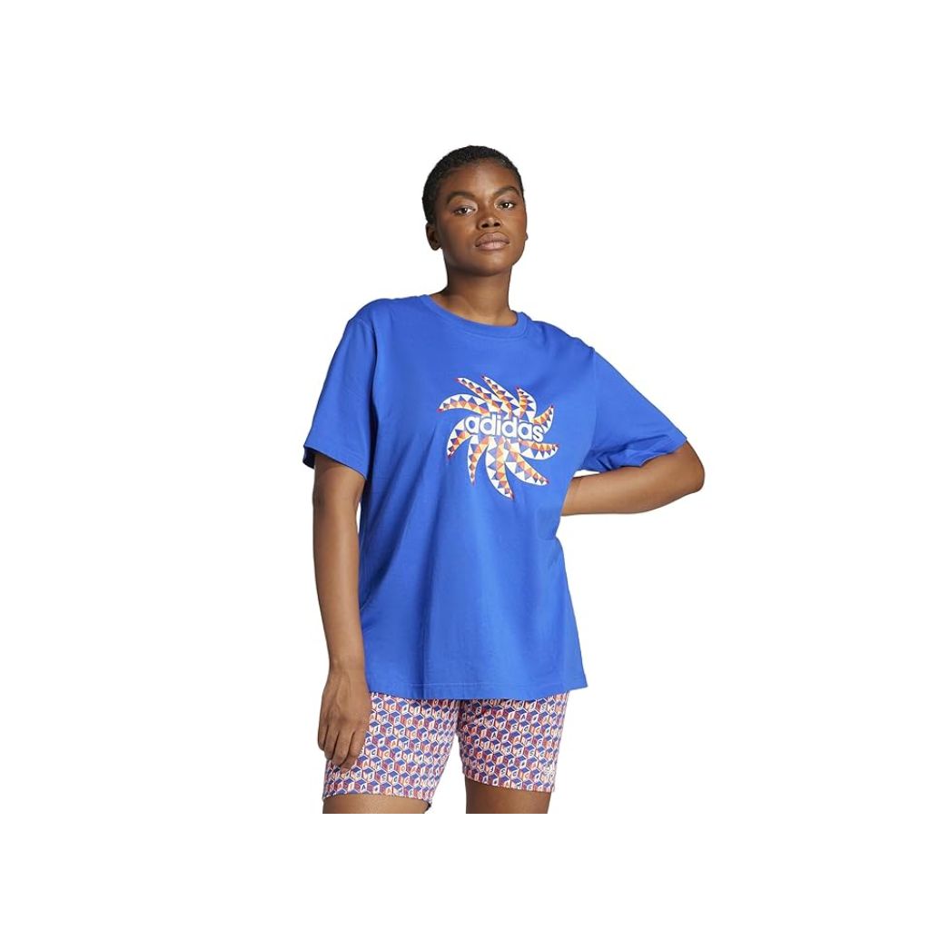 adidas Women's x FARM Rio Graphic Tee - Bold Blue, XXS
