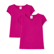 SZ 2Y, Gymboree,Girls,and Toddler Short Sleeve Basic Layering Shirt, Magenta 2-Pack