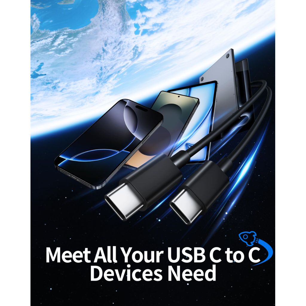 USB C to USB C Cable, 2-Pack 6FT 60W Fast Charging Cable