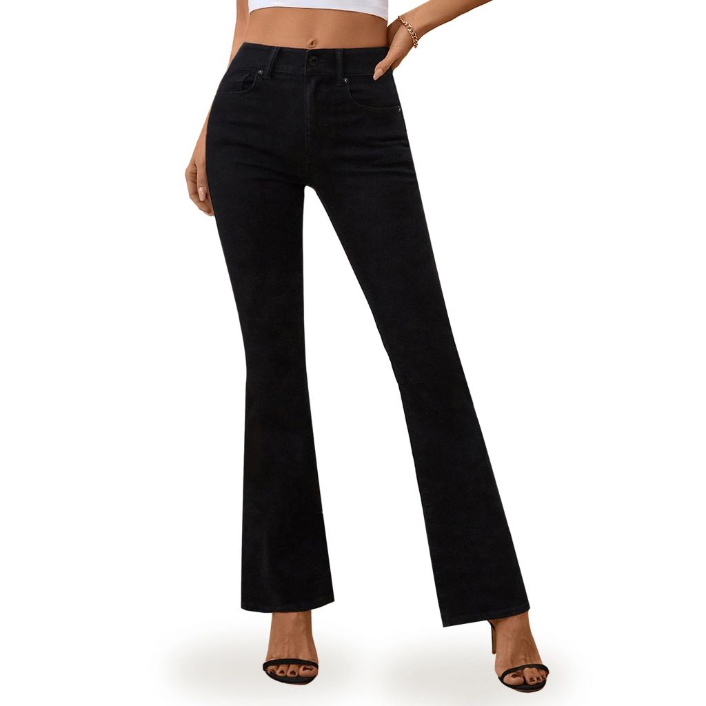 SZ 4R, OFLUCK Bell Bottom Jeans,  Stretchy High Waisted, Black