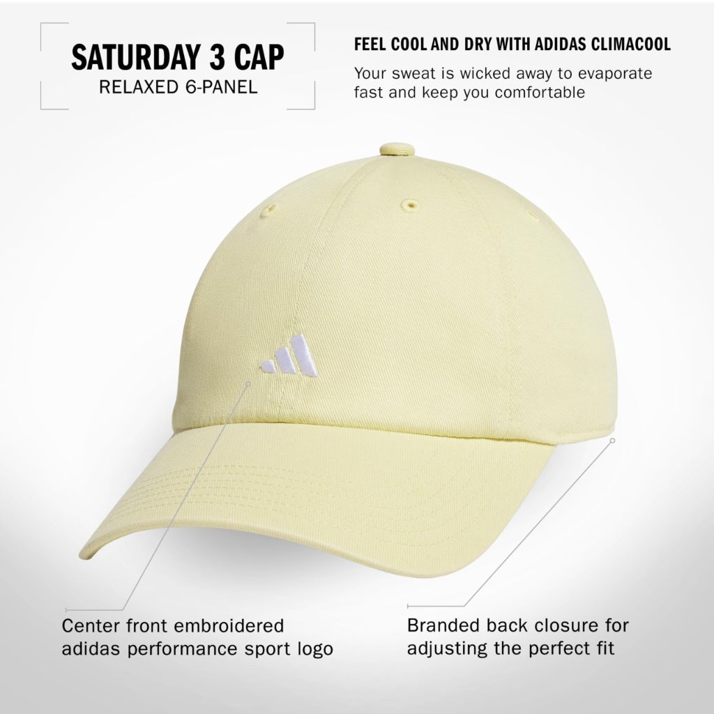 Adidas Womens Saturday Baseball Cap – Adjustable Cotton Hat, Athletic Relaxed Fit