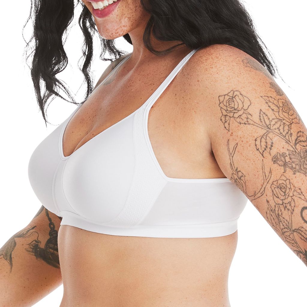 Hanes Women's X-Temp Foam Wirefree Bra, White, 3X
