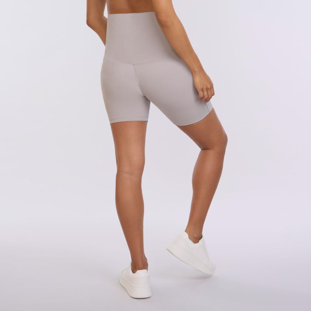 Motherhood Maternity Women's Over The Belly Ribbed Biker Pregnancy Workout Shorts, Opal, X-Large