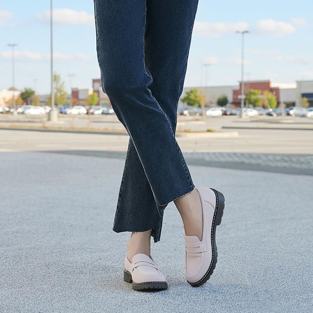 Jucvoeci Penny Loafers for Women Suede Pink Size 7