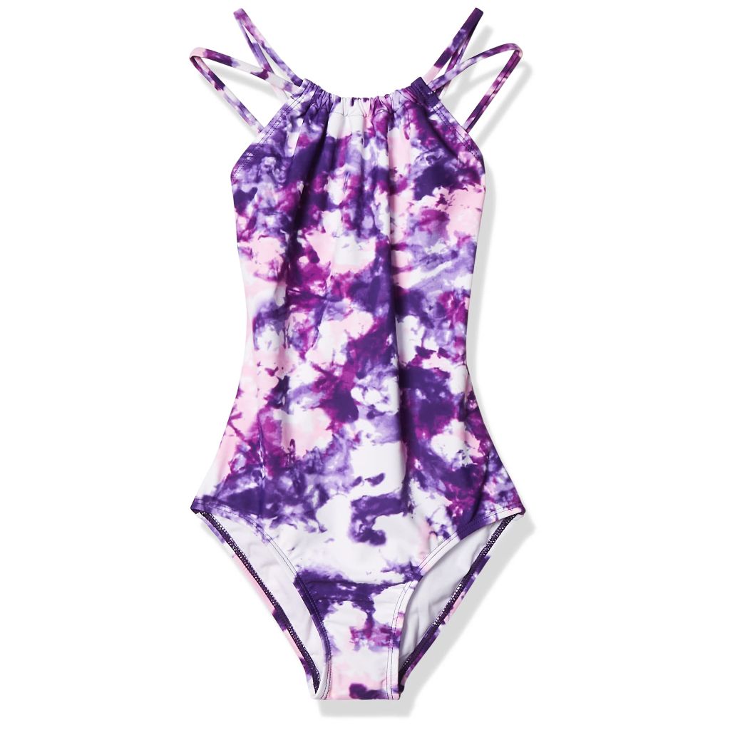 Kanu Surf Girls, Jasmine Beach Sport Halter One Piece Swimsuit, Seafoam Purple, 12