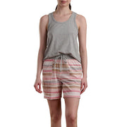 Splendid Women's Tank Top and Shorts 2-Piece Pajama Set, Heather Grey/Watercolor Stripe, Large