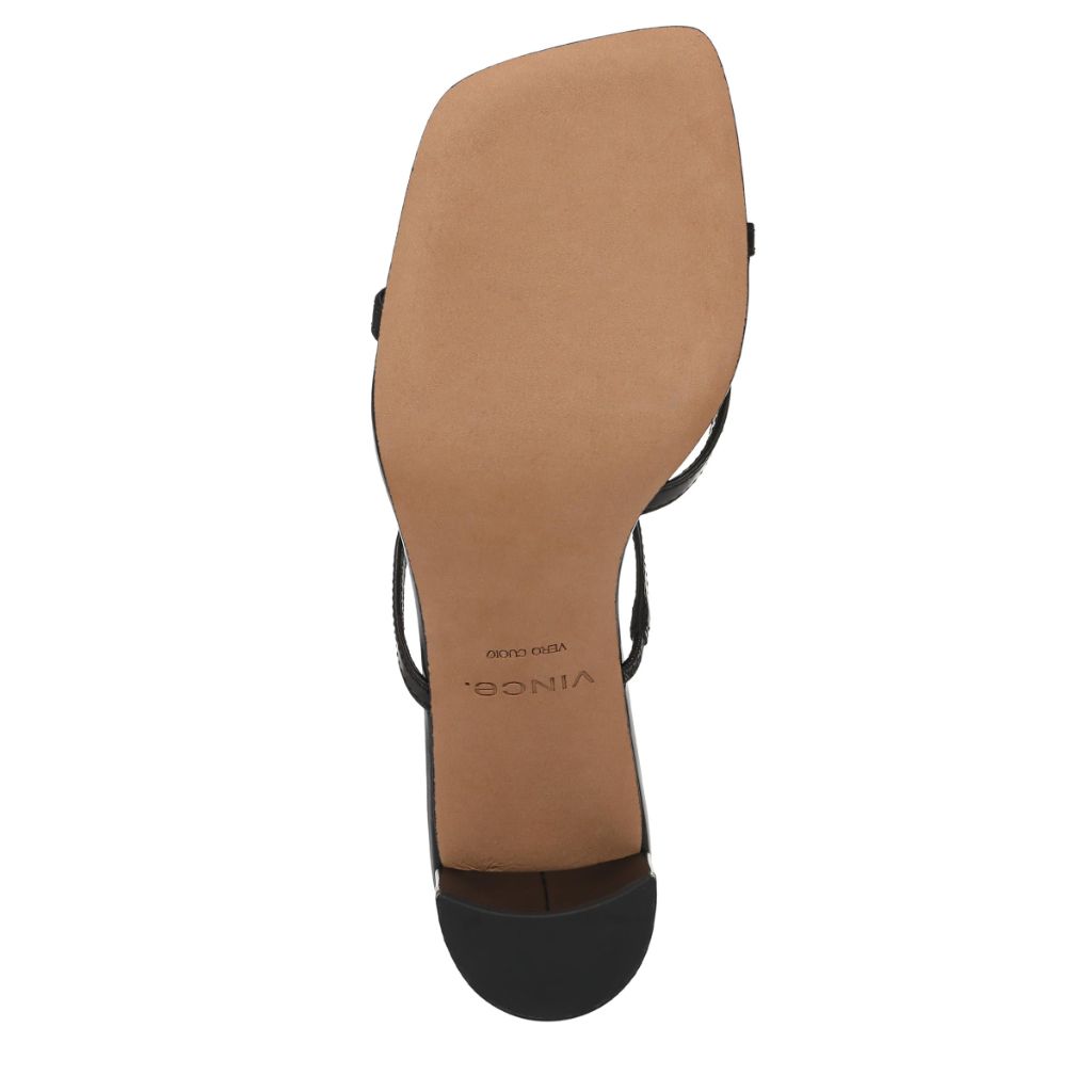 Vince Womens Ona Heeled Sandal Black Leather 7.5 M