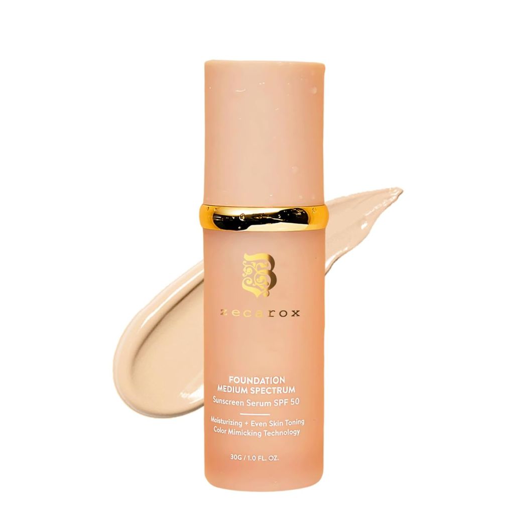 4 in 1 Color Changing Foundation Liquid, Hydrating Medium full coverage concealer with, SPF 50+ (1PCS)