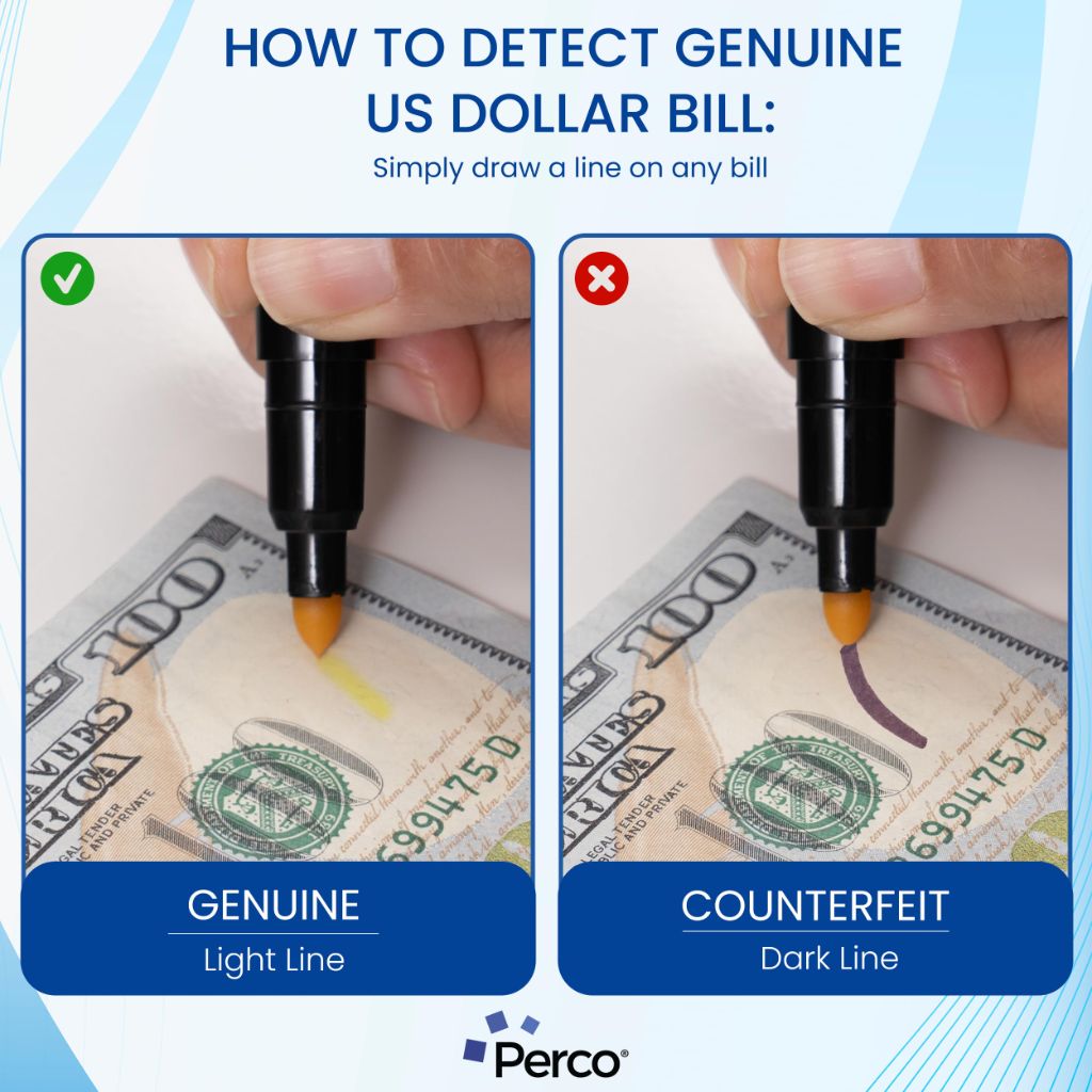 Perco Counterfeit Money Detector Pen (2 Pack)