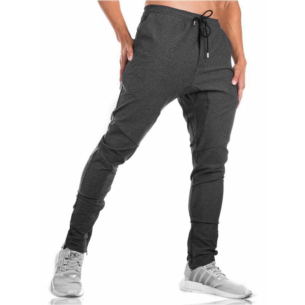 TBMPOY Men's Fleece Lined Cotton Joggers - Dark Gray, Small