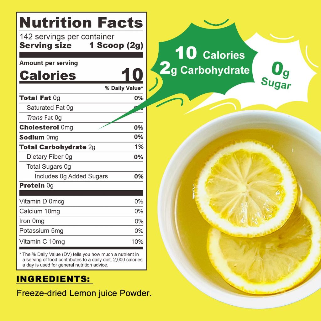 Talcufon Fresh Squeezed Lemon Powder - 10 oz (2 Pack)