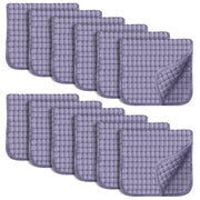 SWEET DOLPHIN 12 Pack Large 100% Cotton Hand Washcloths, Grey, 20" X10"