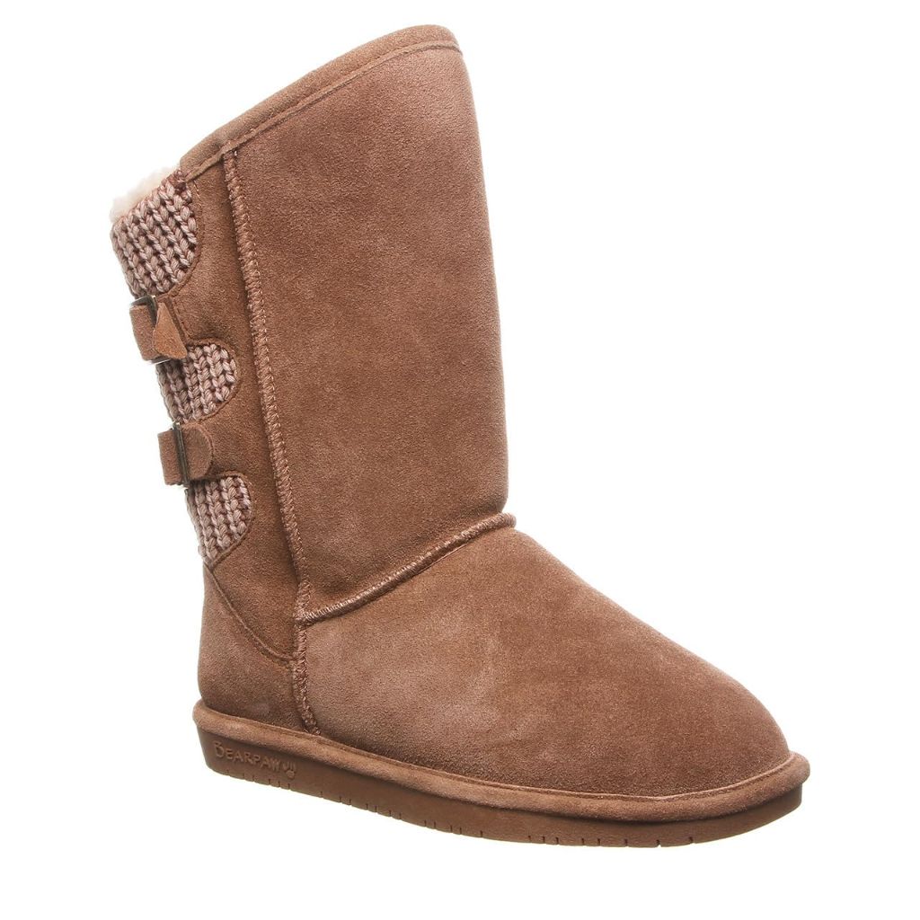 BearPaw Women's Boshie Suede Slip-On Boot - Hickory, Size 7