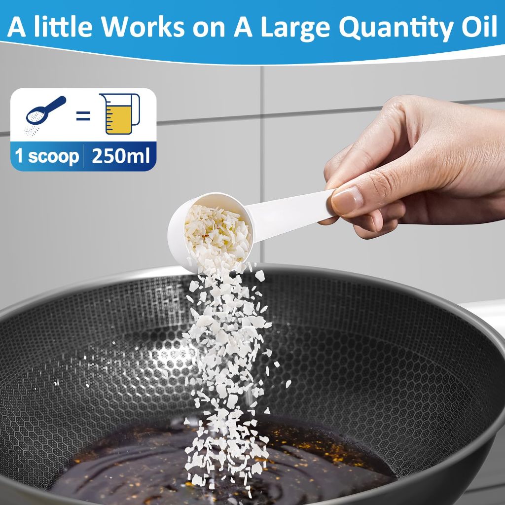 LANBEIDE Fry Oil Solidifier Powder - Solidifies Up to 72 Cups, 25 Oz