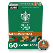 Starbucks Decaf House Blend Medium Roast Keurig K-Cup Coffee Pods, 60ct
