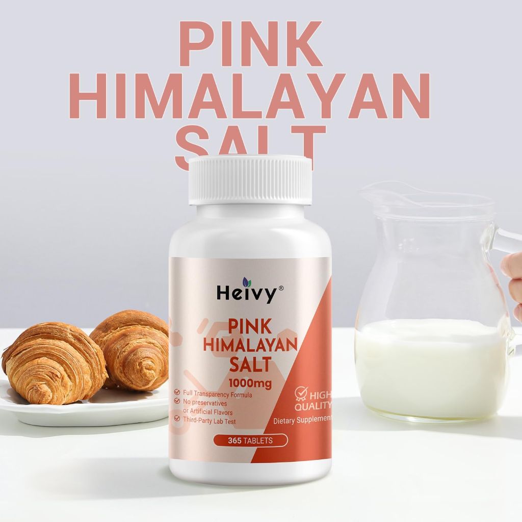Heivy Pink Himalayan Salt Tablets 1000mg/Sodium Chloride 988mg - 365 Tablets