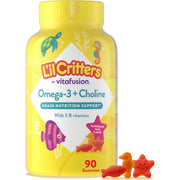 L'il Critters Kids Omega 3 Gummies | 90 Count | Gummy with Choline and 5 B Vitamins | Gluten Free Children's Supplement