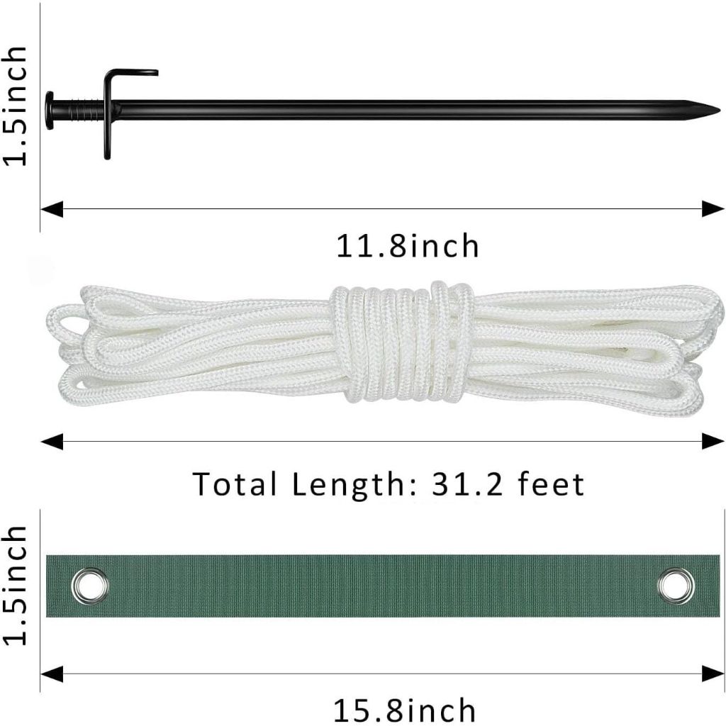 6 Pcs 12 Inch Heavy Duty Steel Tree Stake Kits Tree Stakes and Supports for Leaning Trees Tree Staking and Support Kits for Young Tree Against Bad Weather, Bonus: Tree Straps and Rope for Anchoring