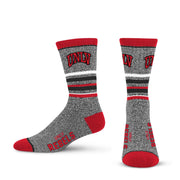 For Bare Feet Men's NCAA UNLV Rebels Crew Sock, Marble Grey, SZ L