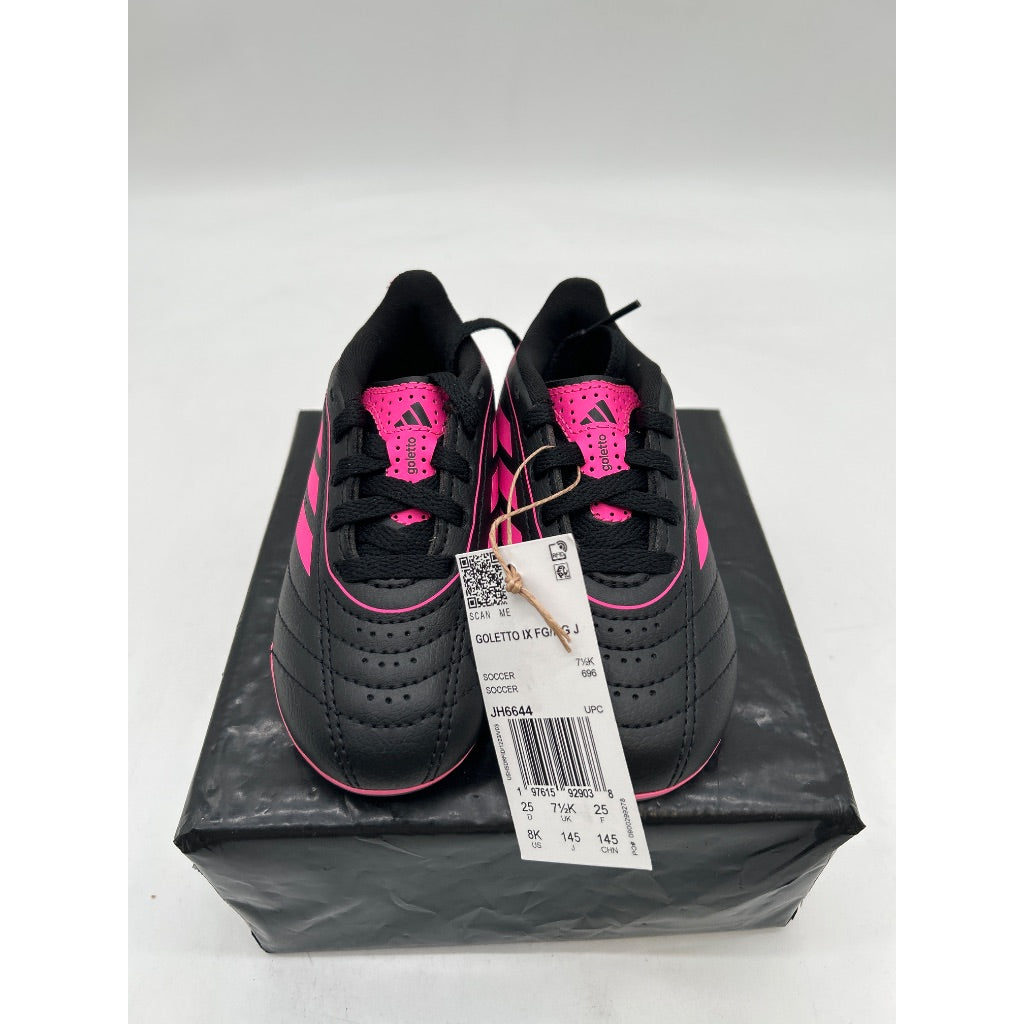 adidas Kid's Goletto IX Firm/Multi Ground Soccer Cleats, Core Black/Lucid Pink/Core Black - Size 8Y