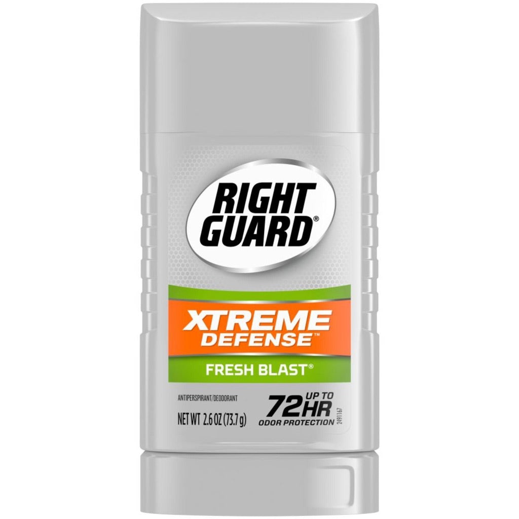 Right Guard Xtreme Defense Antiperspirant & Solid Deodorant for Men  Fresh Blast  2.6 Oz