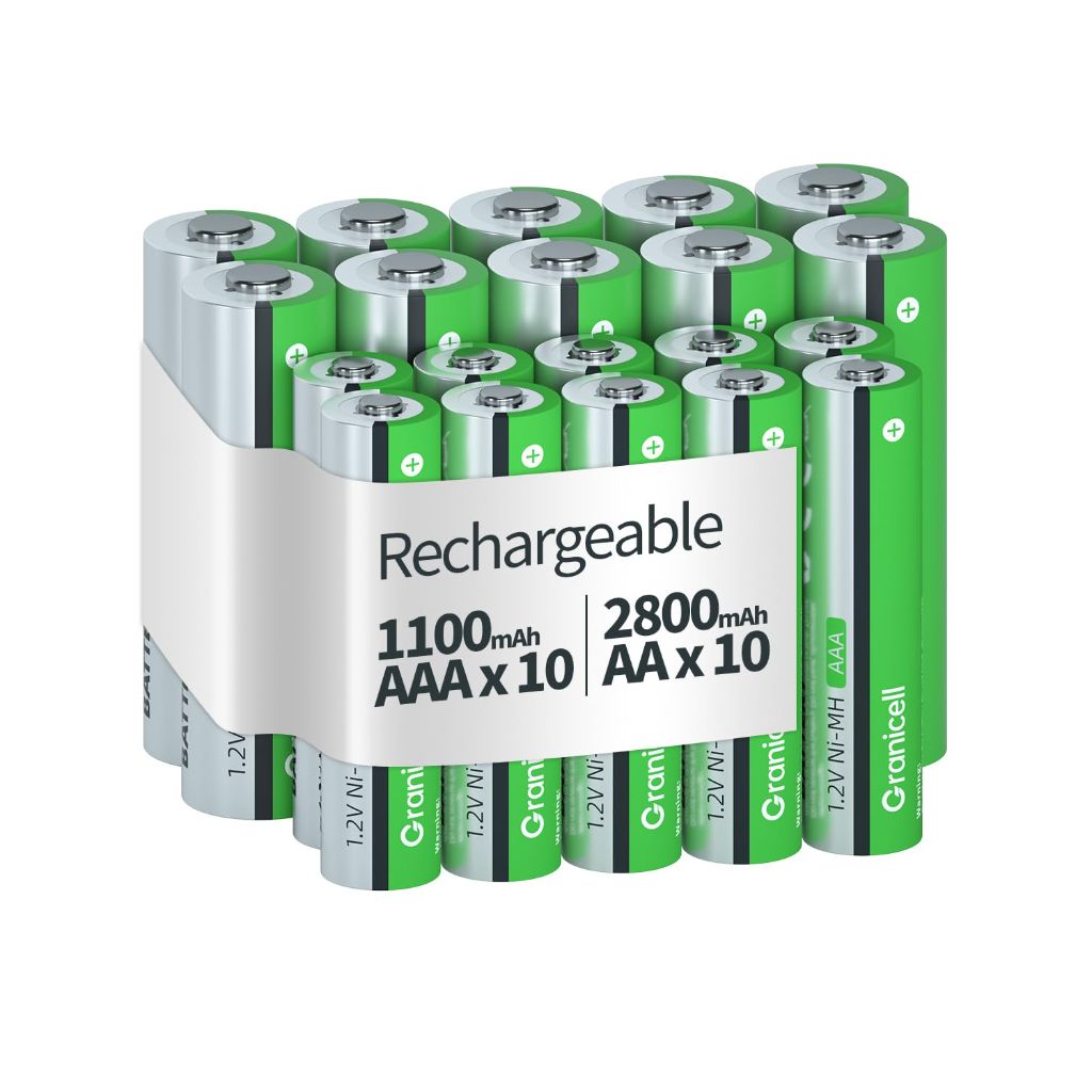 Granicell High Capacity 10-Pack AA 2800mAh & 10-Pack AAA 1100mAh