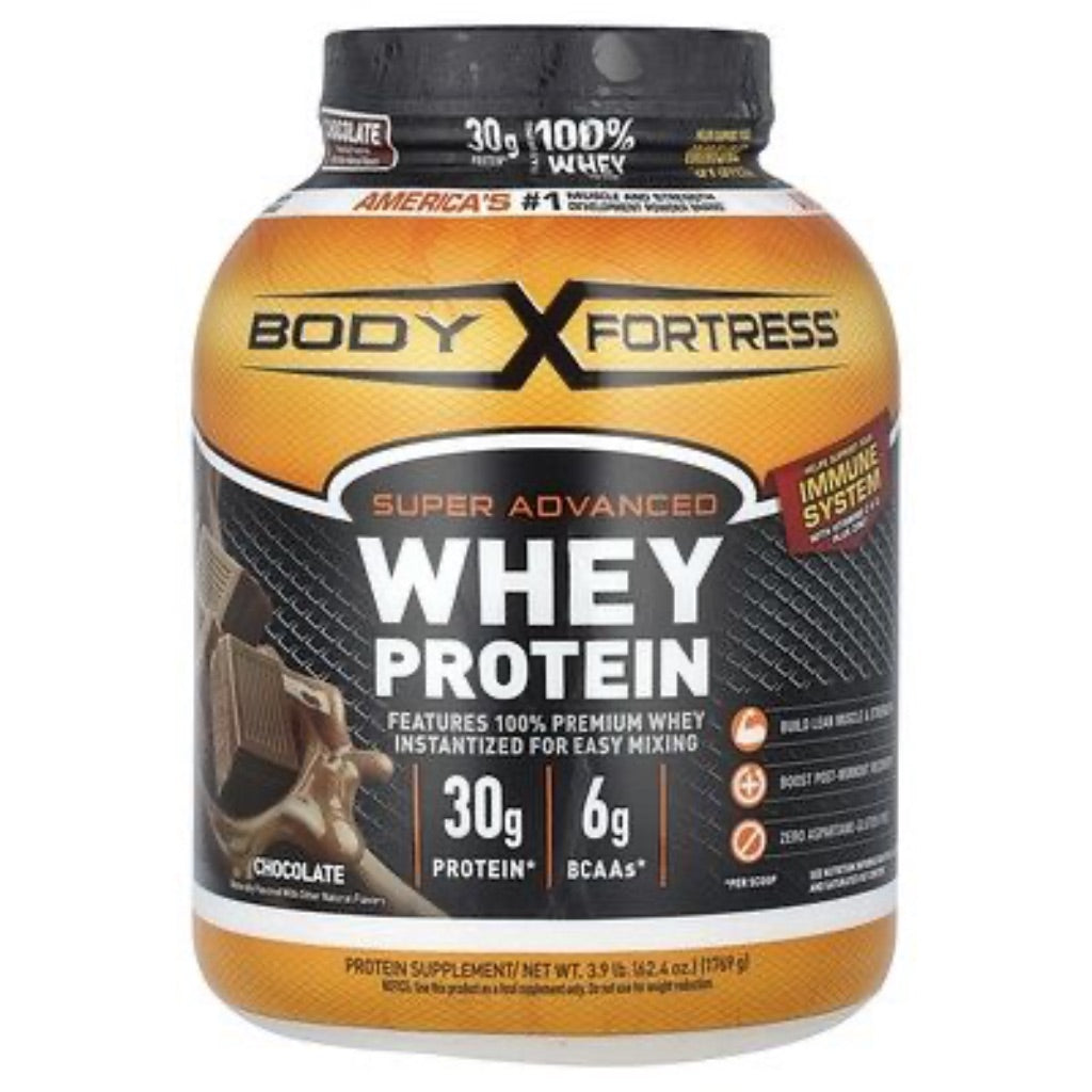 Body Fortress Super Advanced Whey Protein Powder, Chocolate, 3.9 lb (39 Servings)