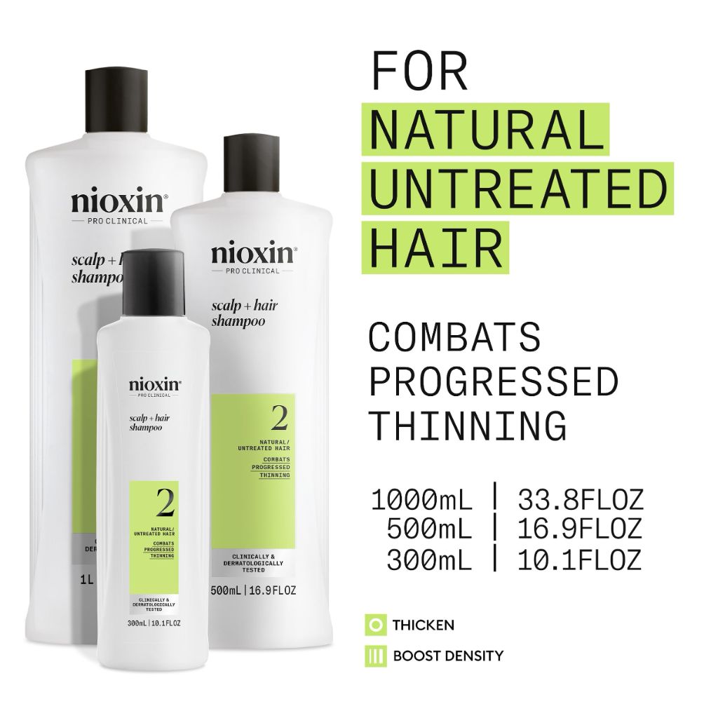 Nioxin Scalp + Hair Thickening System 2 Shampoo | 33.8 Fl oz.