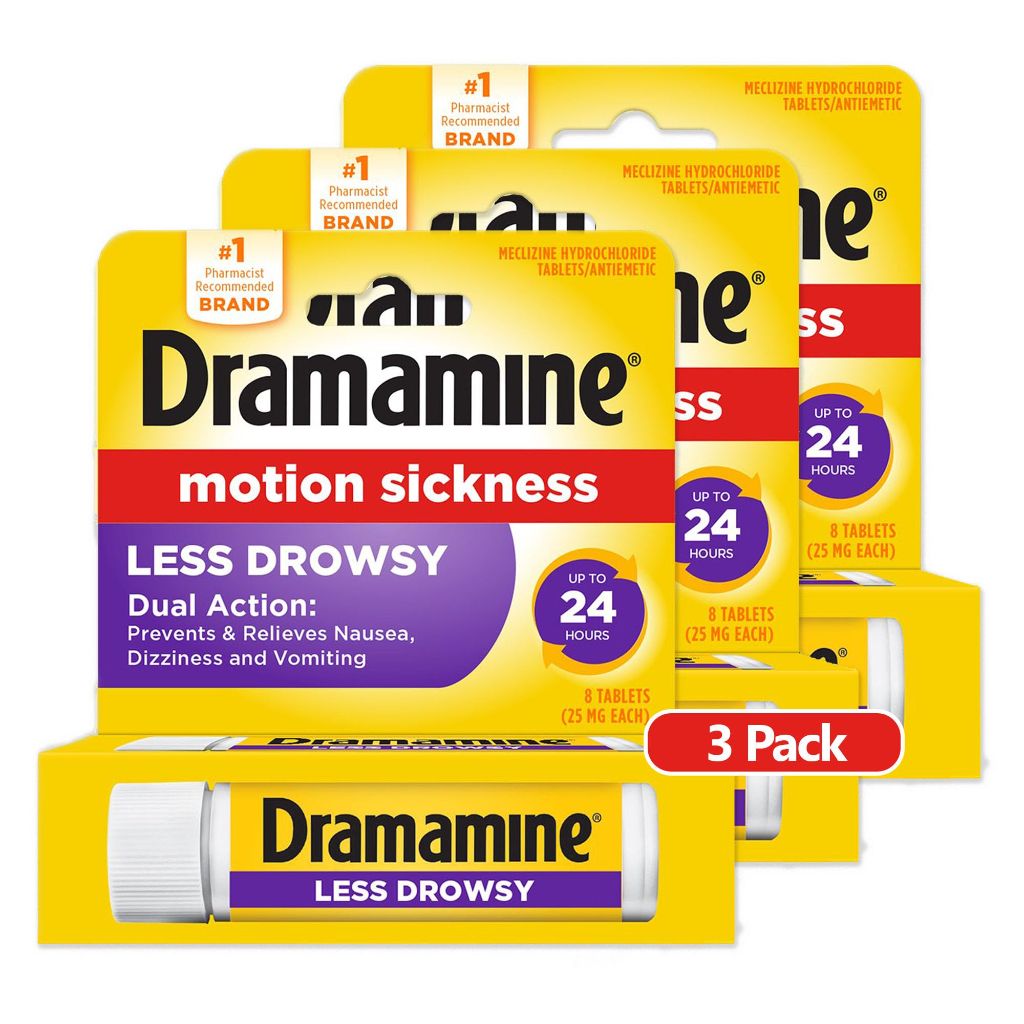 Dramamine All Day Less Drowsy, Motion Sickness Relief - 8ct (3pk)