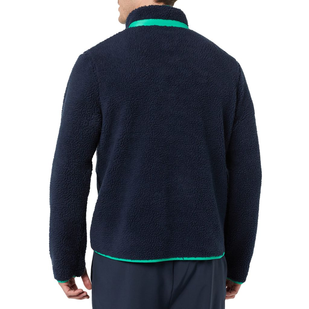 SZ L, Amazon Essentials Men's Teddy Fleece Full-Zip Jacket, Dark Navy