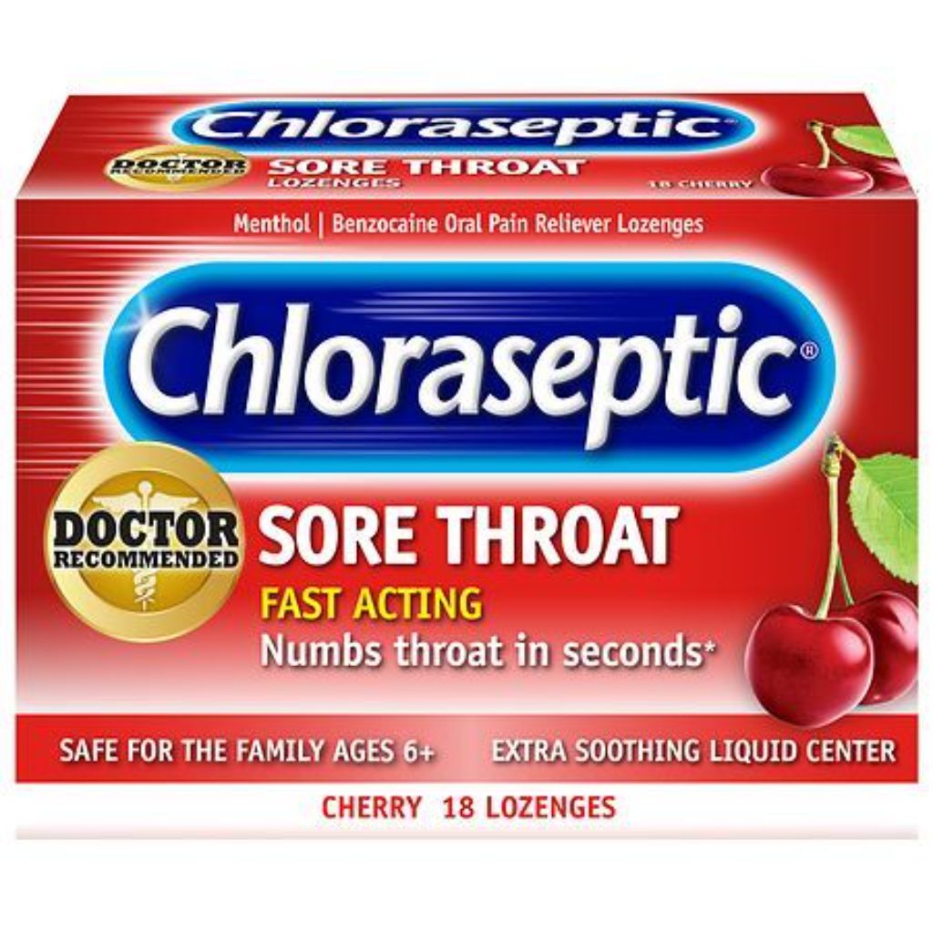 Chloraseptic Sore Throat Lozenges  Cherry Flavor  18 Count