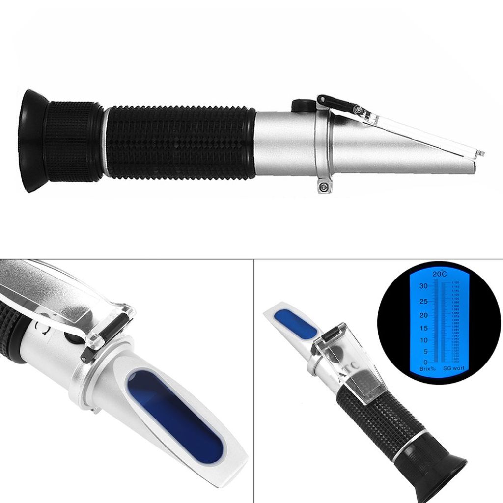 OriGlam RSG-100ATC Black Brix 0-32% Refractometer Beer Sugar Wine Alcohol Wort SG Meter Saccharimeter Handheld Tester Tools