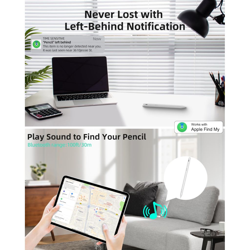 HIVE Air Pencil Anti-Lost Pen for iPad 2018-2025, 1.5mm Tips, White