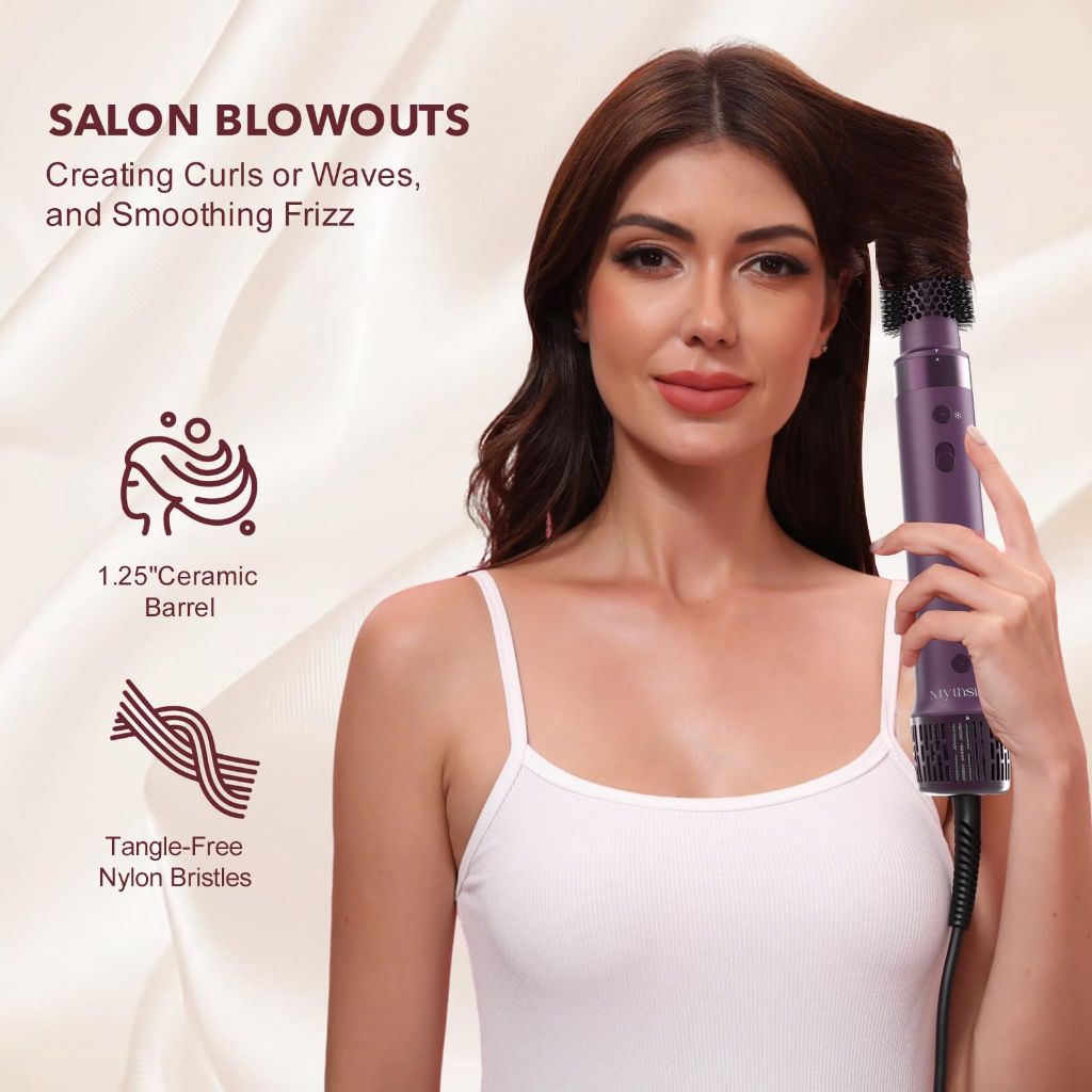 Mythsight StyleVibe 8-in-1 Air Styler, Diffuser Hair Dryer & Blow Dryer Brush with Travel Bag