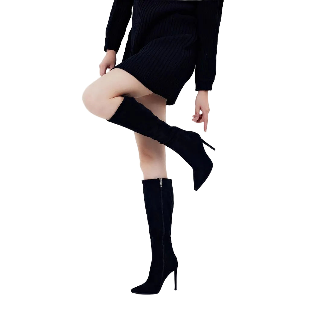 Elisabet Tang 4-inch Women's Knee High Long Boots, Black - Size 9