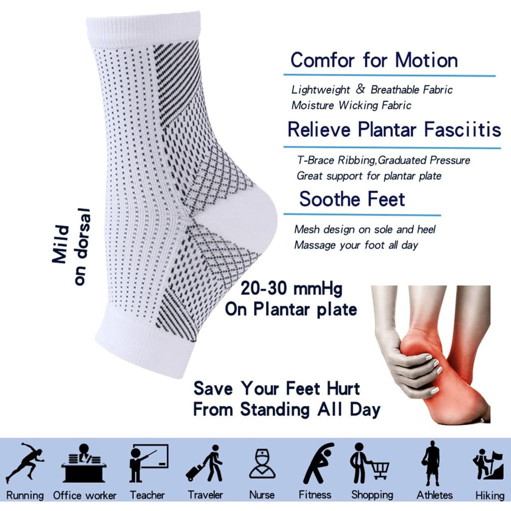 Soothe Pain Relief Socks for Neuropathy Pain - Large/XL, White