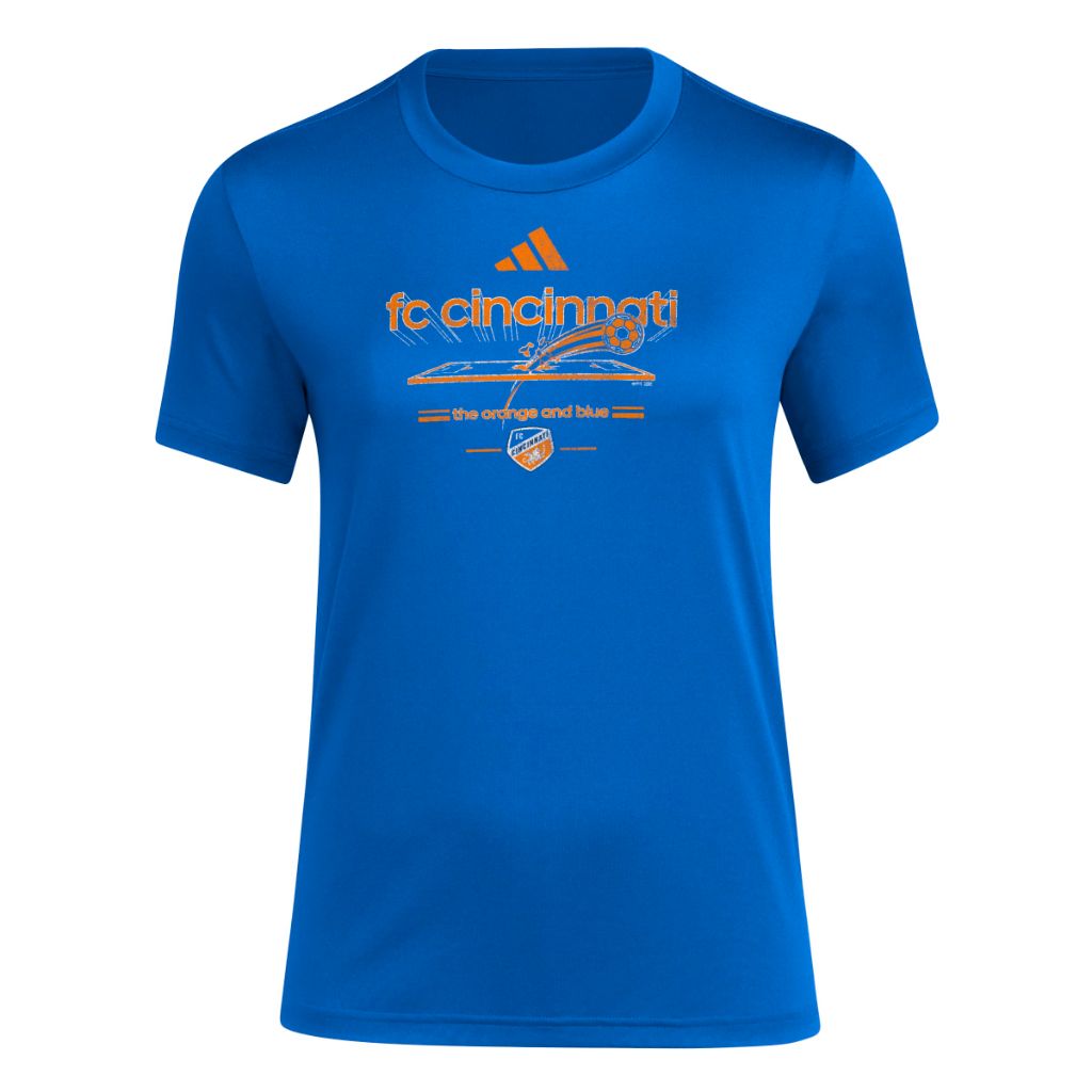 Adidas Womens FC Cincinnati Pre-Game Short Sleeve Soccer T-Shirt,Team Royal Blue/Fc Cincinnati,X-Large