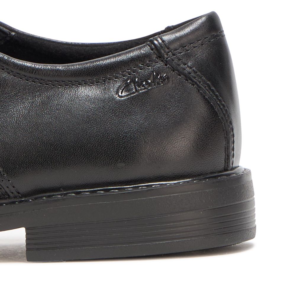 Clarks Men's Cosgrove Cap Oxford Shoes - Black Leather, Size 13