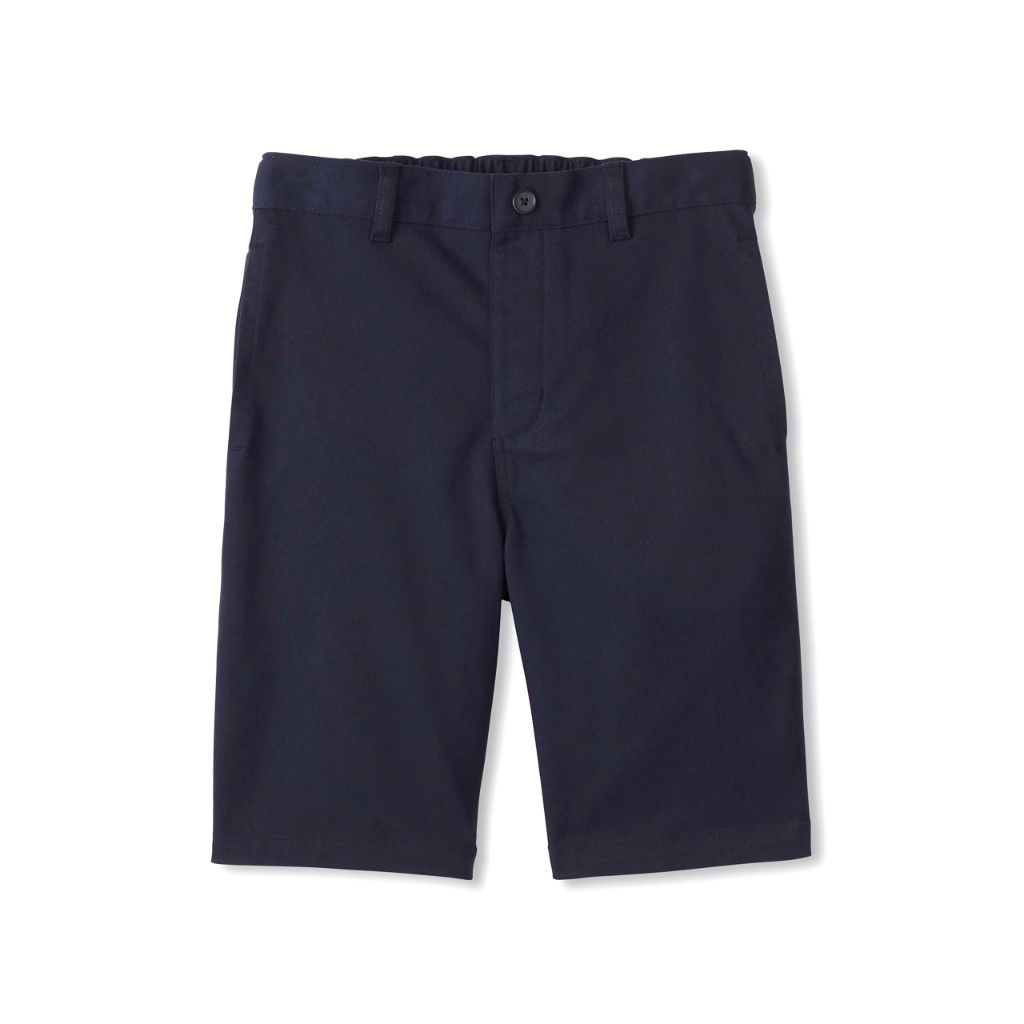 French Toast Boys Adaptive Flat Front Shorts with Hook and Loop Closure and Elastic Waist, Navy (New), 6